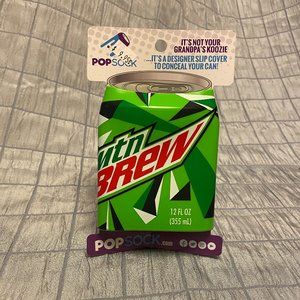 Silicone Beersy Mtn Brew 12oz can koozie pop sock NEW